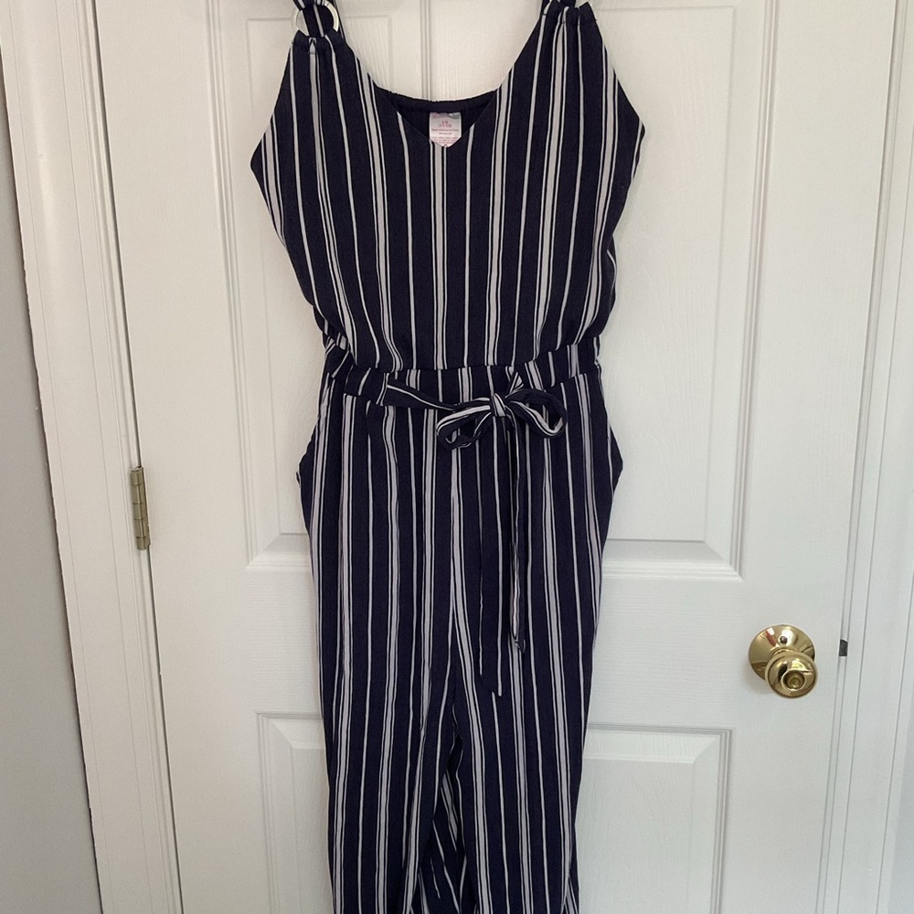 Navy and White Jumpsuit
